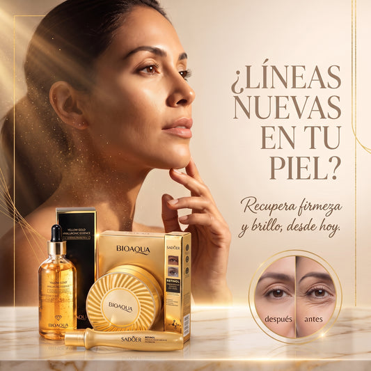 Kit Antiedad de Oro 24K – Sérum, Contorno de Ojos y Retinol